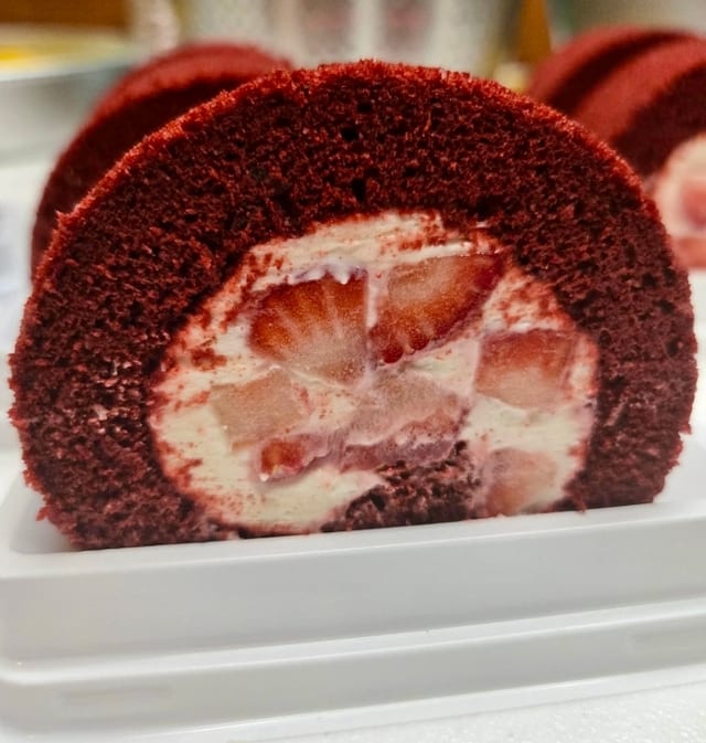 Red velvetCake roll.