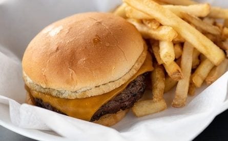 Burger Basket (Cheese & Meat only, Fries, Juice Box).