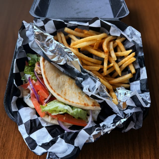 Friday (CK Gyro w Sm Fries & 20 oz Drink).