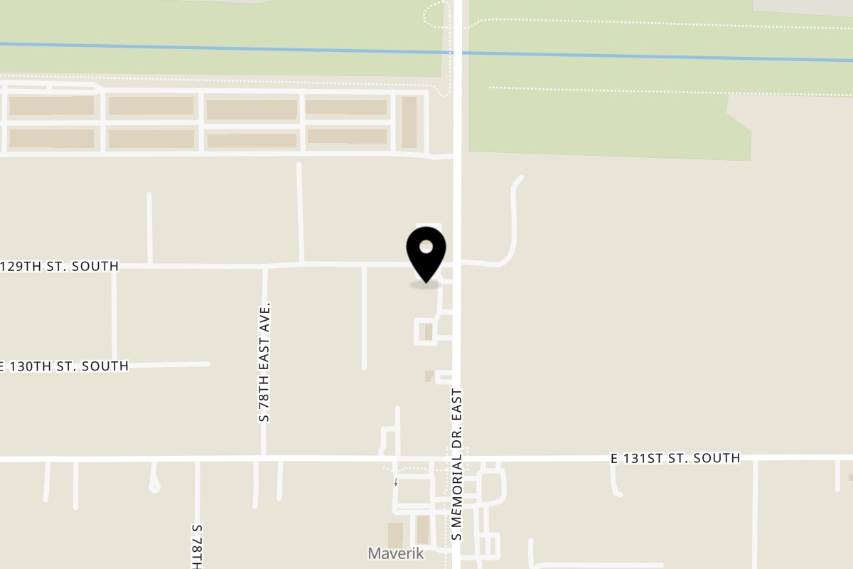 Map showing the location of Grill'd on 12908 S Memorial Dr in Bixby